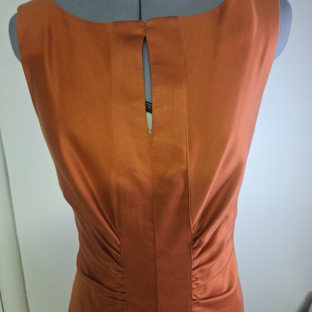 Kay Unger Burnt Orange Backless Dress Size 8